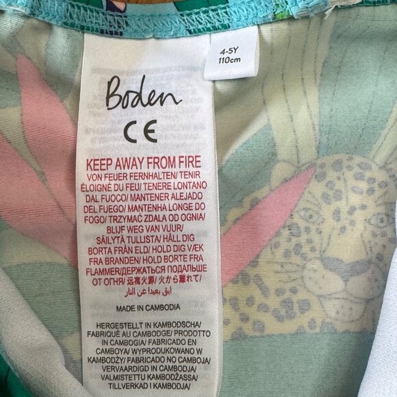 MINI BODEN Jungle Print Tankini Top Girls 4-5 110cm Monkey Tiger Swim Tank 4T 5T - Picture 8 of 9